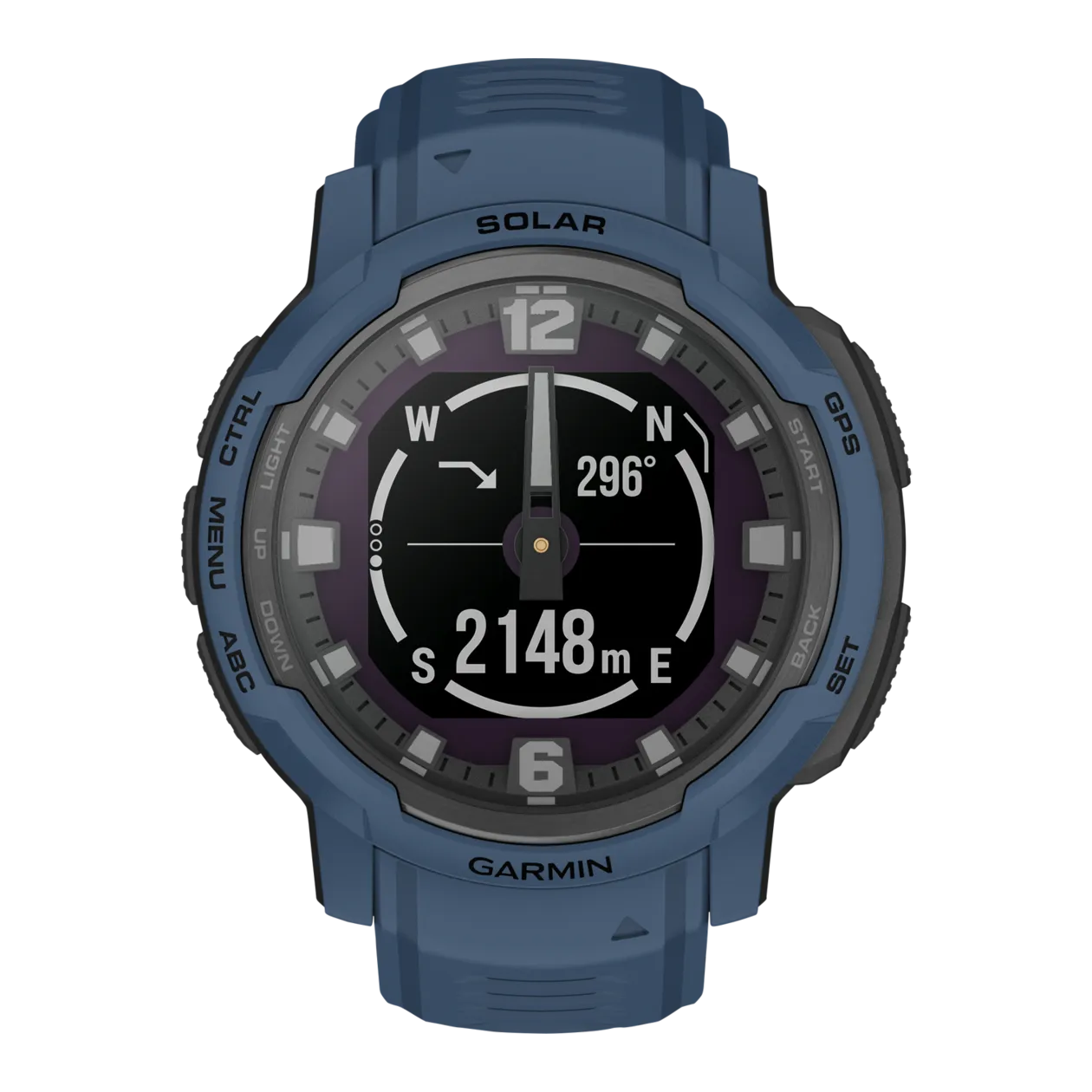 Garmin Instinct® Crossover Solar Hybrid GPS Smartwatch, Dark Blue / Slate Grey