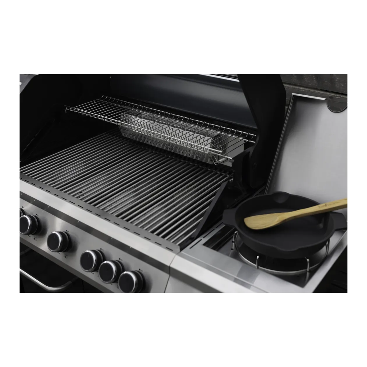 Grillfürst G750E 7-Brenner-Doppelkammer-Gasgrill + Edelstahl-Plancha&n