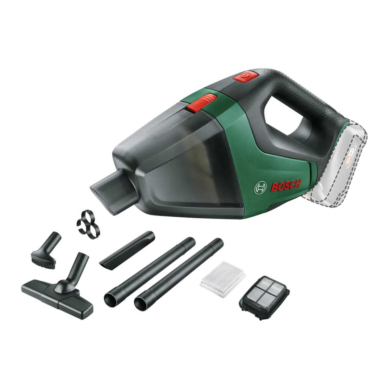 Bosch UniversalVac 18 Cordless Vacuum Cleaner, Forest Green