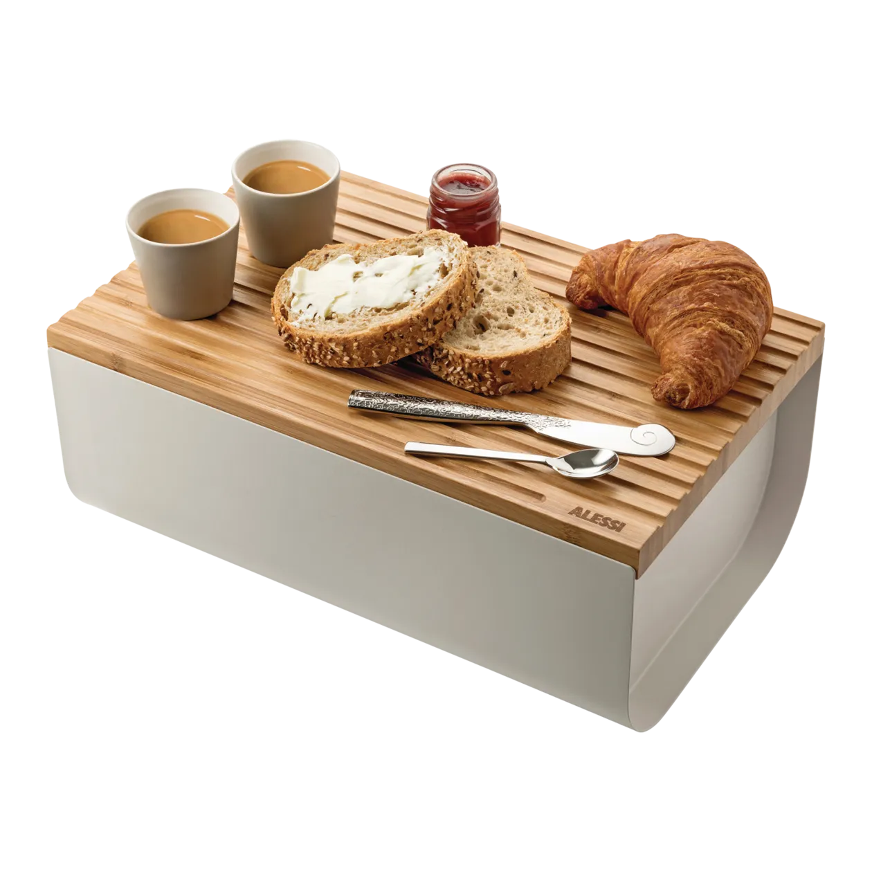 Alessi Mattina Collection Brotkasten, Warm Grey