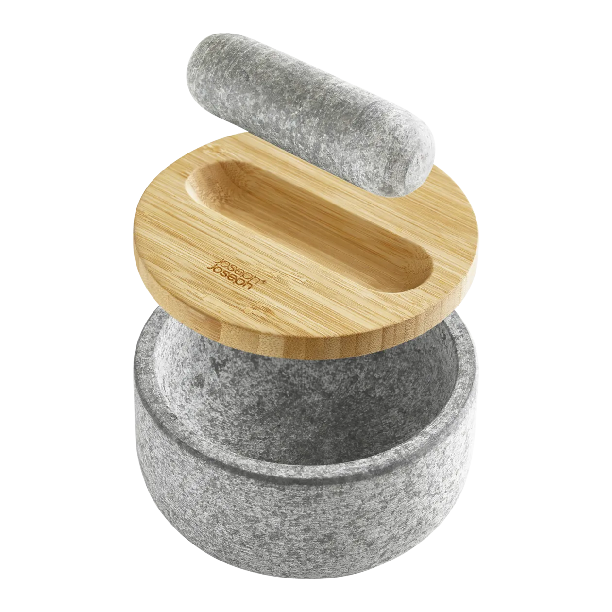 Joseph Joseph Dash™ Pestle & Mortar with Bamboo Lid, Grey