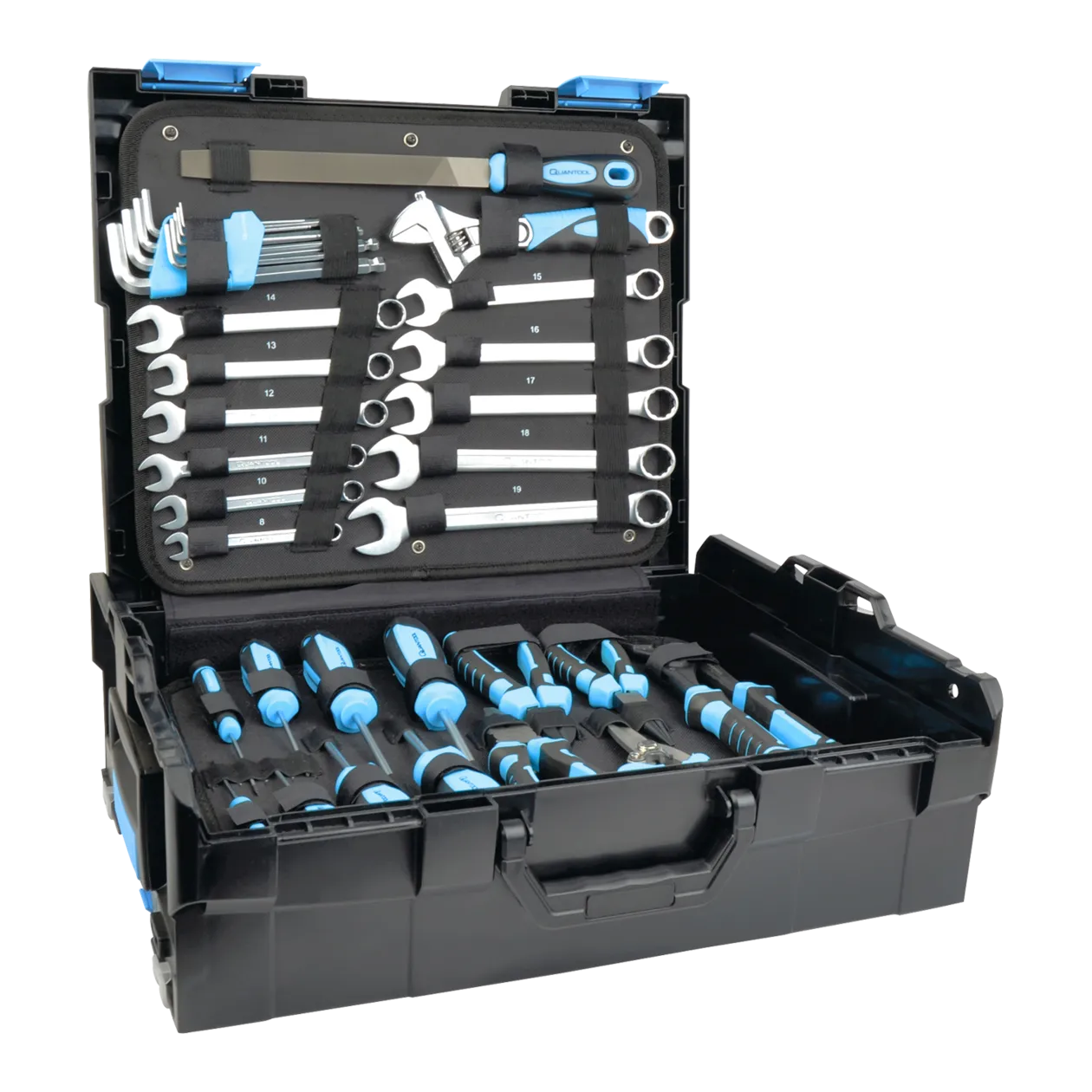 Quantool Sortimo L-Boxx136 System Set di utensili, 153 pezzi, nero/blu