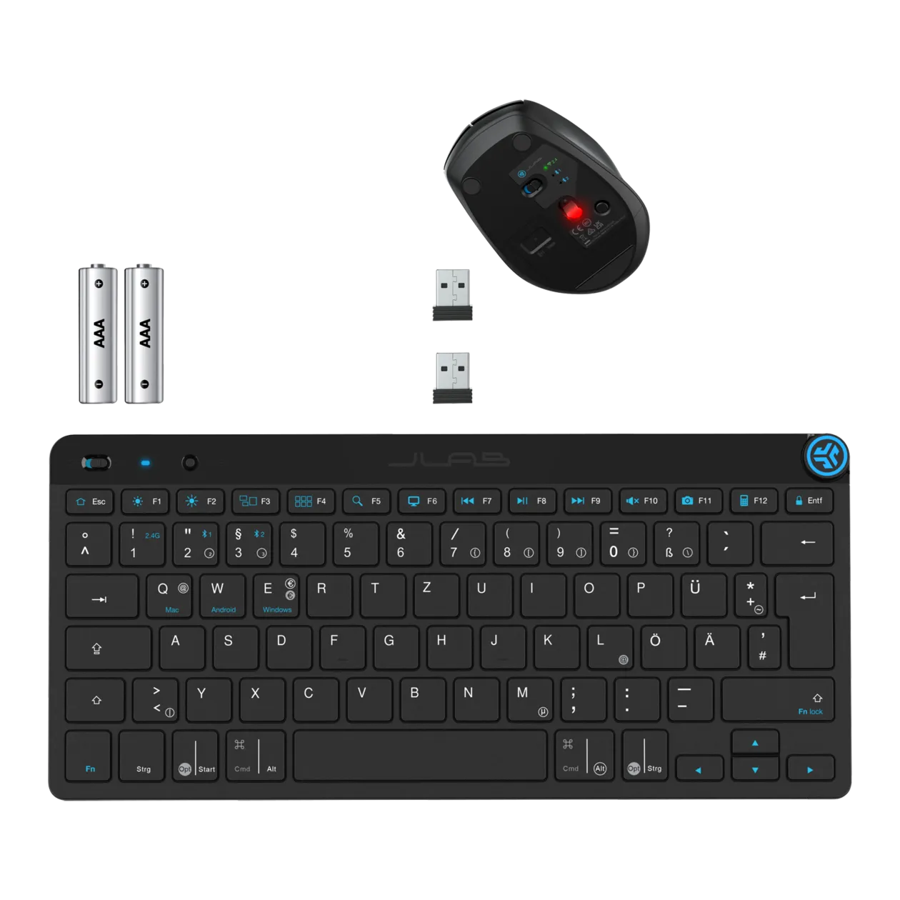 JLab GO Clavier DE + GO Souris, noir