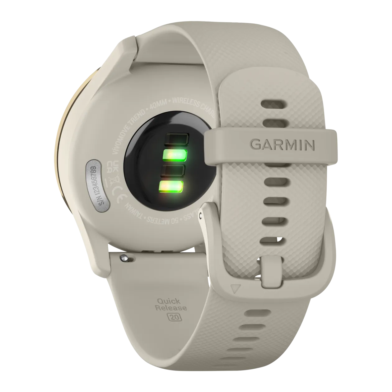 Garmin vívomove® Trend Smartwatch, Pastel Brown / Cream Gold