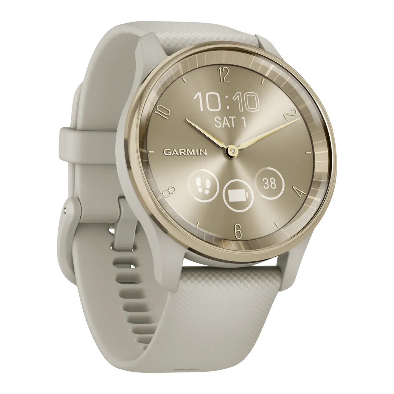 Garmin vívomove® Trend Smartwatch, French Grey / Cream Gold