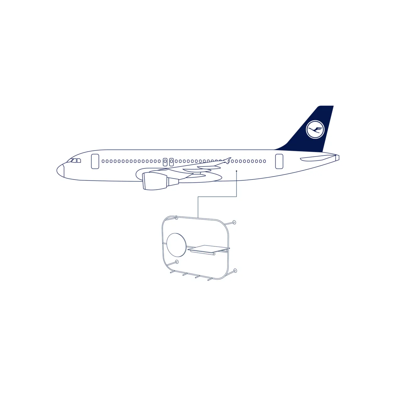 Lufthansa Upcycling Collection A320-211 D-AIQH Attaccapanni, bianco / toni argento