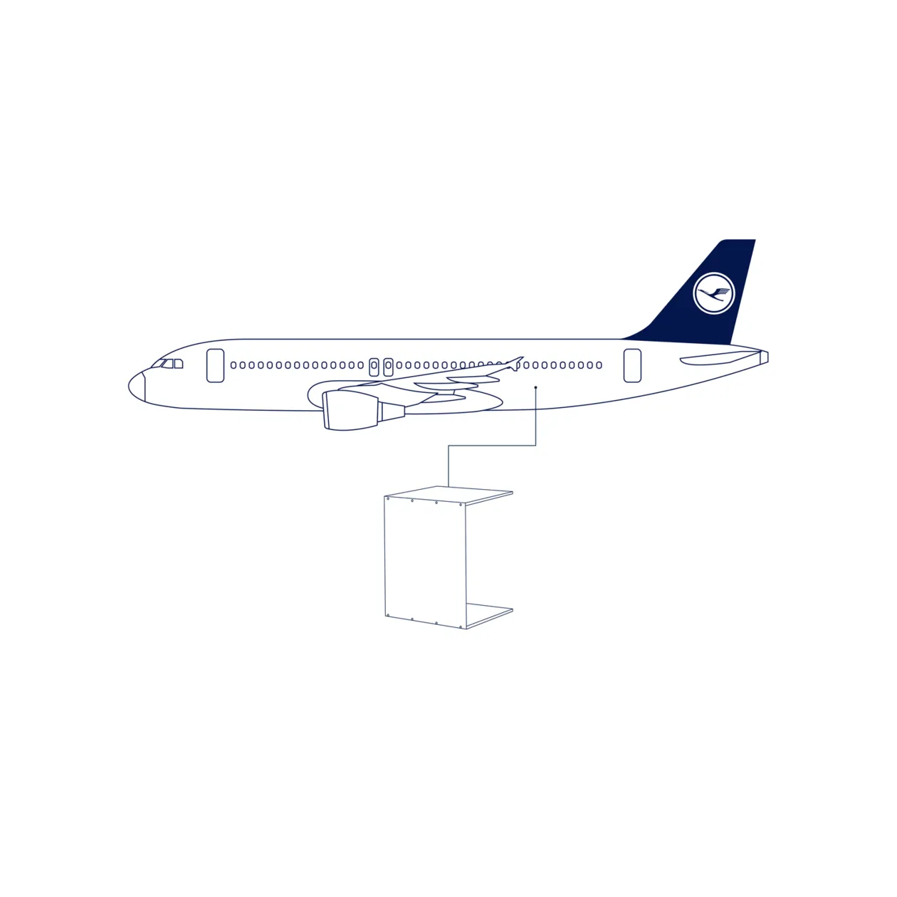 Lufthansa Upcycling Collection A320-211 D-AIQH Table basse, bicolore/chêne