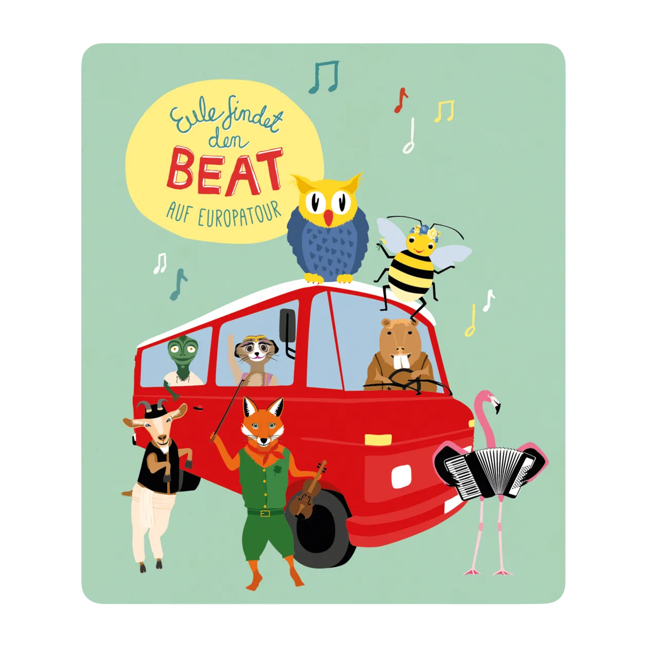 tonies® Owl Finds the Beat "Auf Europatour" Audio Figure and Audio Book with Songs (German)