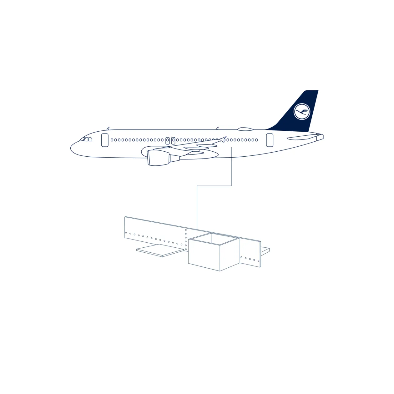 Lufthansa Upcycling Collection A320-211 D-AIQH Regal mit Beleuchtung, Wei&szl