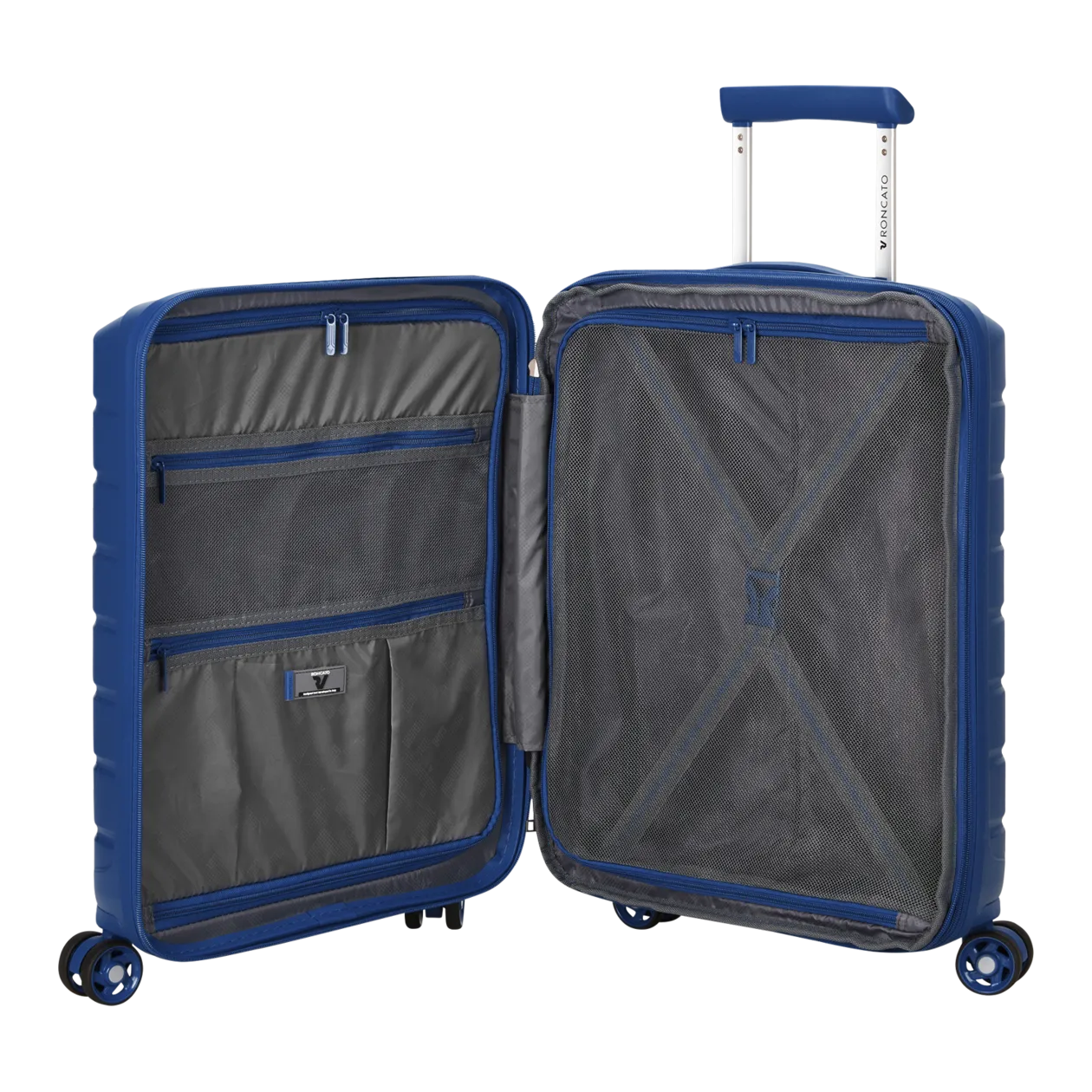 RONCATO Butterfly Valise cabine à roulettes (extensible), 4 roulettes, bleu