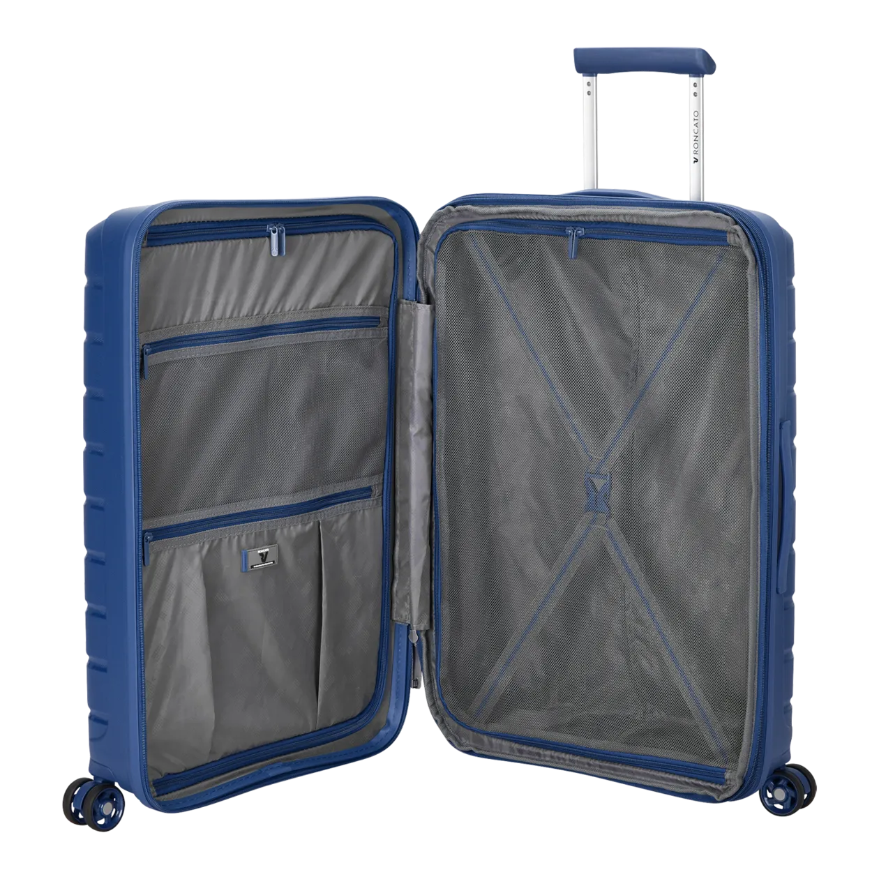 RONCATO Butterfly Valise à roulettes 68 (extensible), 4 roulettes, bleu