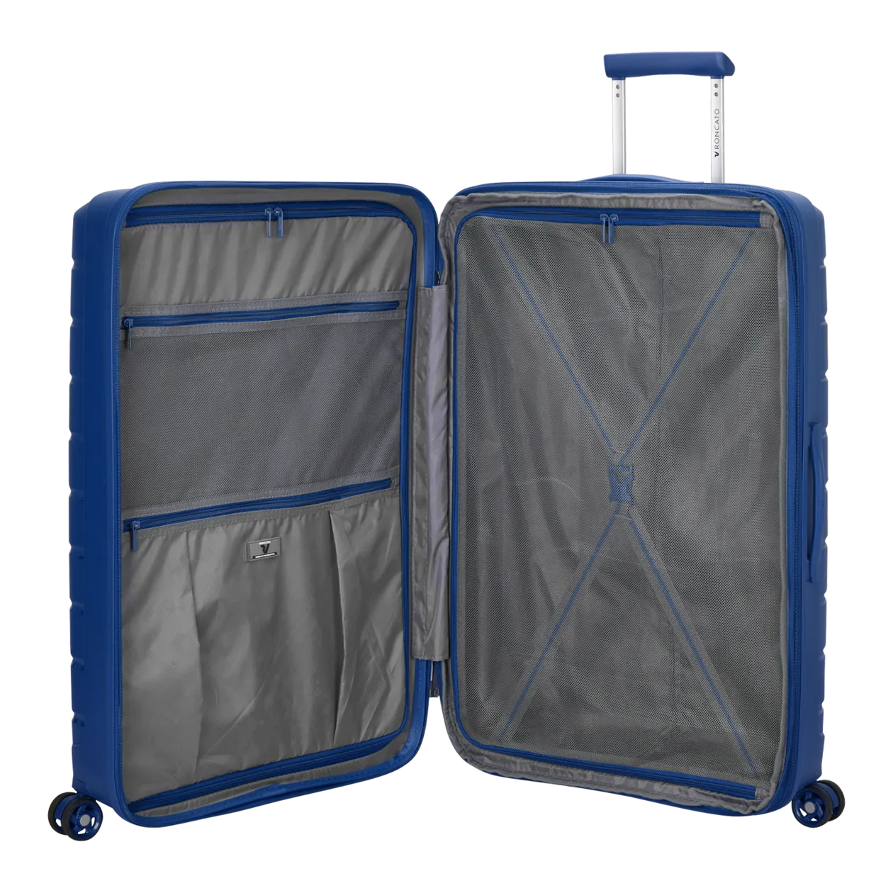 RONCATO Butterfly Valise à roulettes 78 (extensible), 4 roulettes, bleu