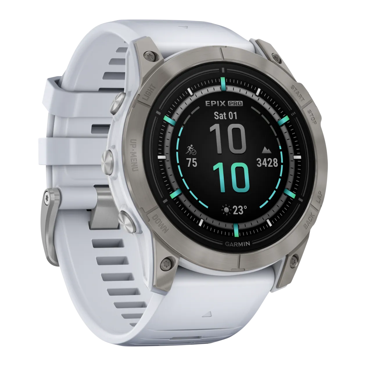 Garmin Epix™ Pro Sapphire 51 mm Montre GPS connectée multisport, blanc minéral / titane