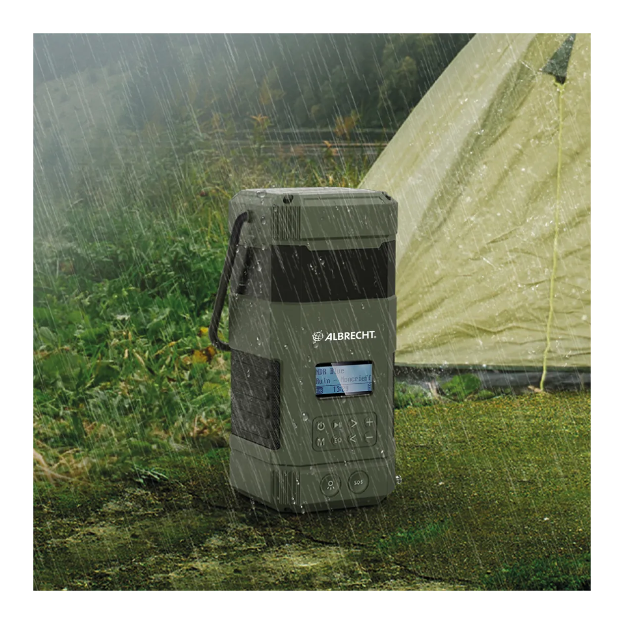 Albrecht DR 114 DAB+ Radio d'urgence d'extérieur avec lampe de camping, anthracite