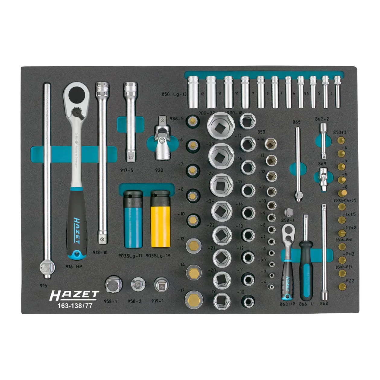 HAZET Servante d'atelier avec 101 pièces Assortiment d'outils professionnels, bleu