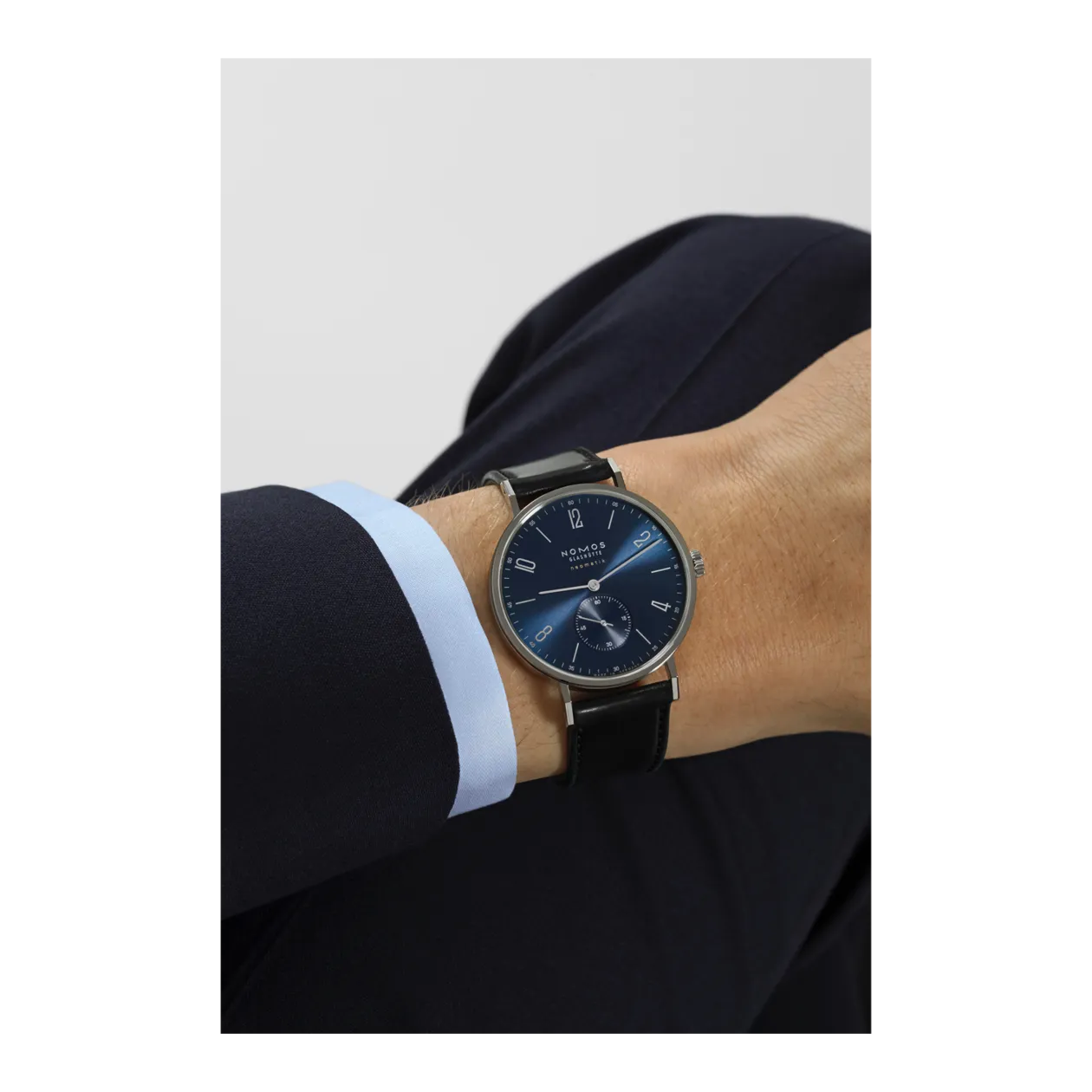 NOMOS Glashütte Tangente neomatik 39 blu oro Orologio automatico, blu/nero