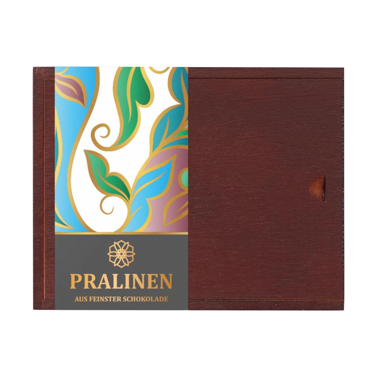 DreiMeister Holzkiste mit Schiebedeckel Pralinenmischung, klein