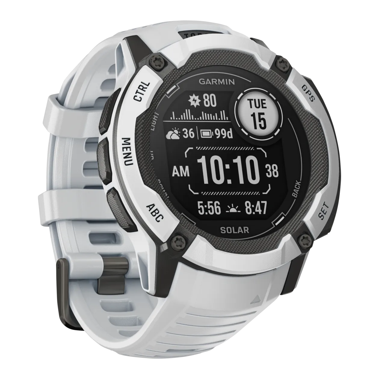 Garmin Instinct® 2X Solar GPS Multisport Smartwatch, Whitestone