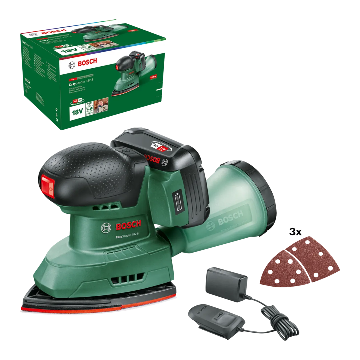 Bosch EasySander 18V-8 Cordless Multi-Sander, Classic Green