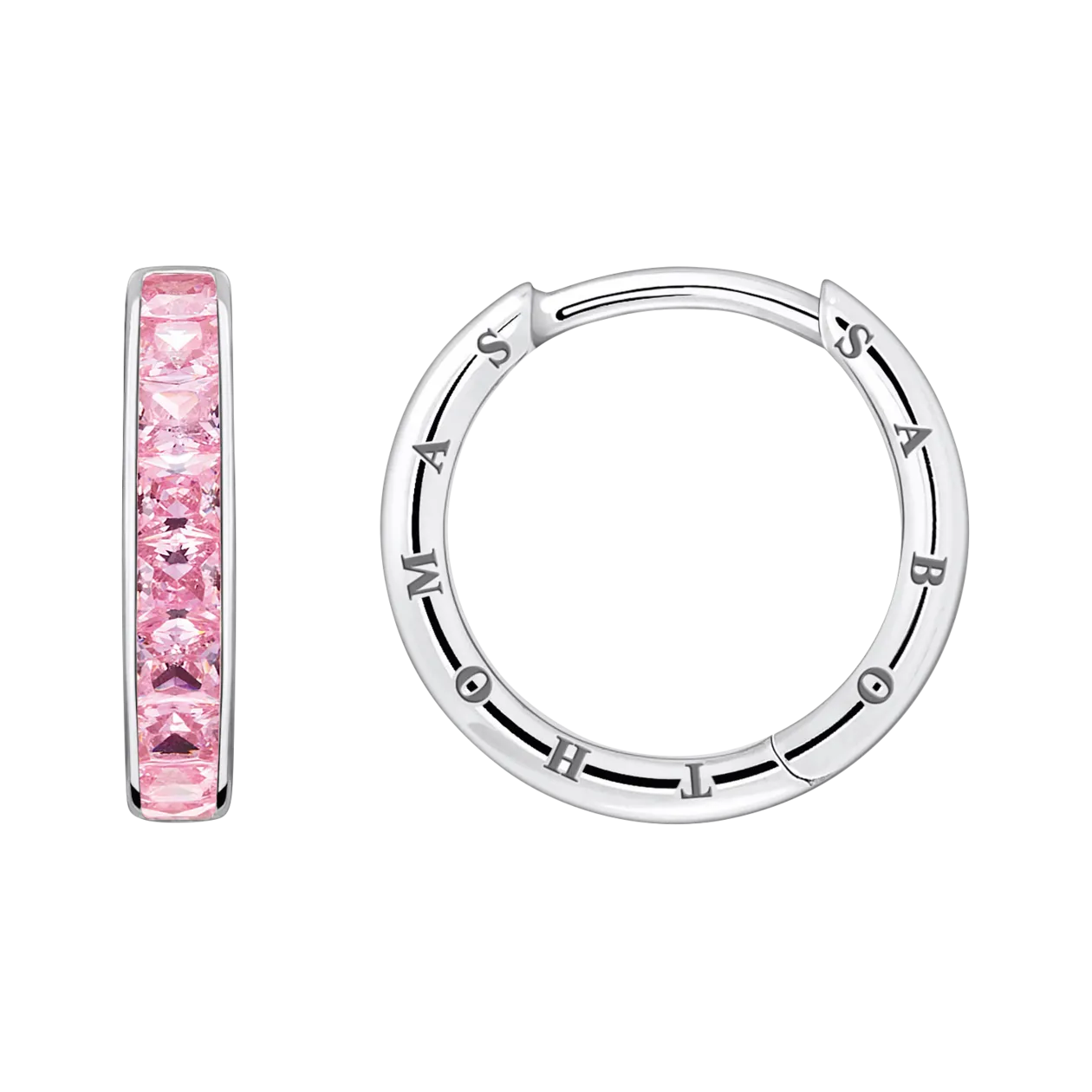 THOMAS SABO Hoop Earrings, Silver/Pink