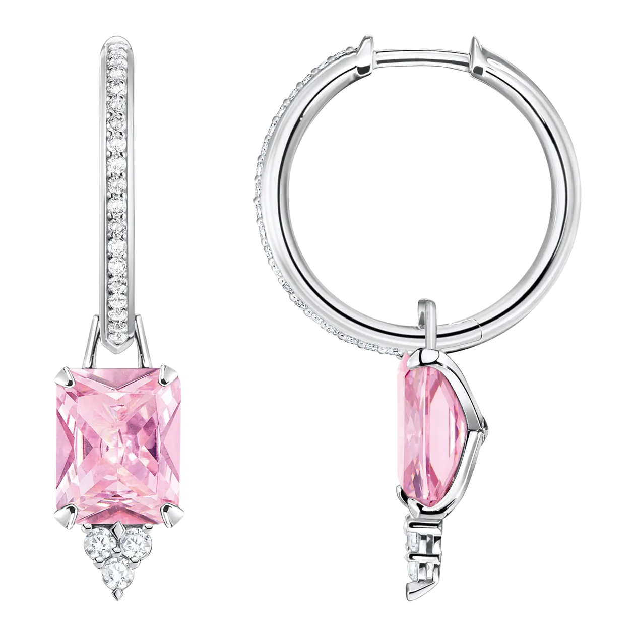 THOMAS SABO Creolen Ohrringe, Silber/Pink