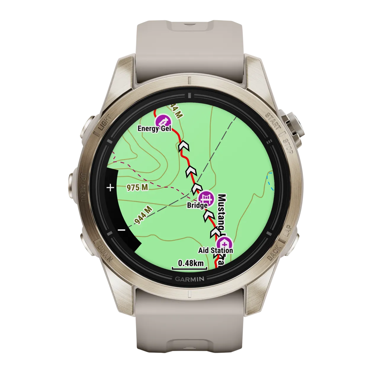 Garmin Epix™ Pro Sapphire 42 mm Smartwatch GPS multisport, beige / Soft Gold