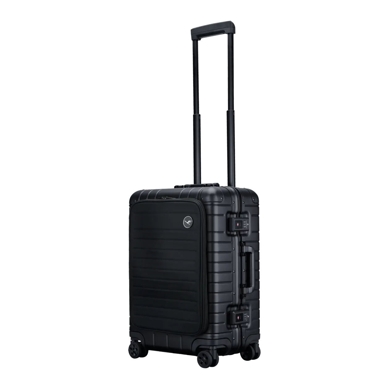 Lufthansa Aluminium Collection Trolley S with Front Pocket, Black