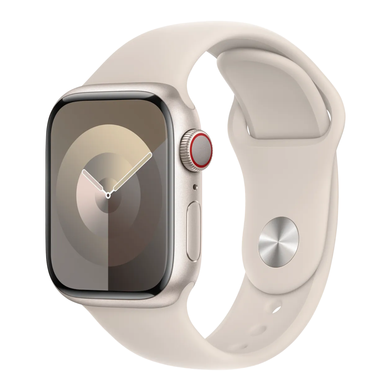 Apple Watch Series 9 GPS + Cellular Montre connectée avec Bracelet Sport M/L, 41 mm, aluminium lumière stellaire