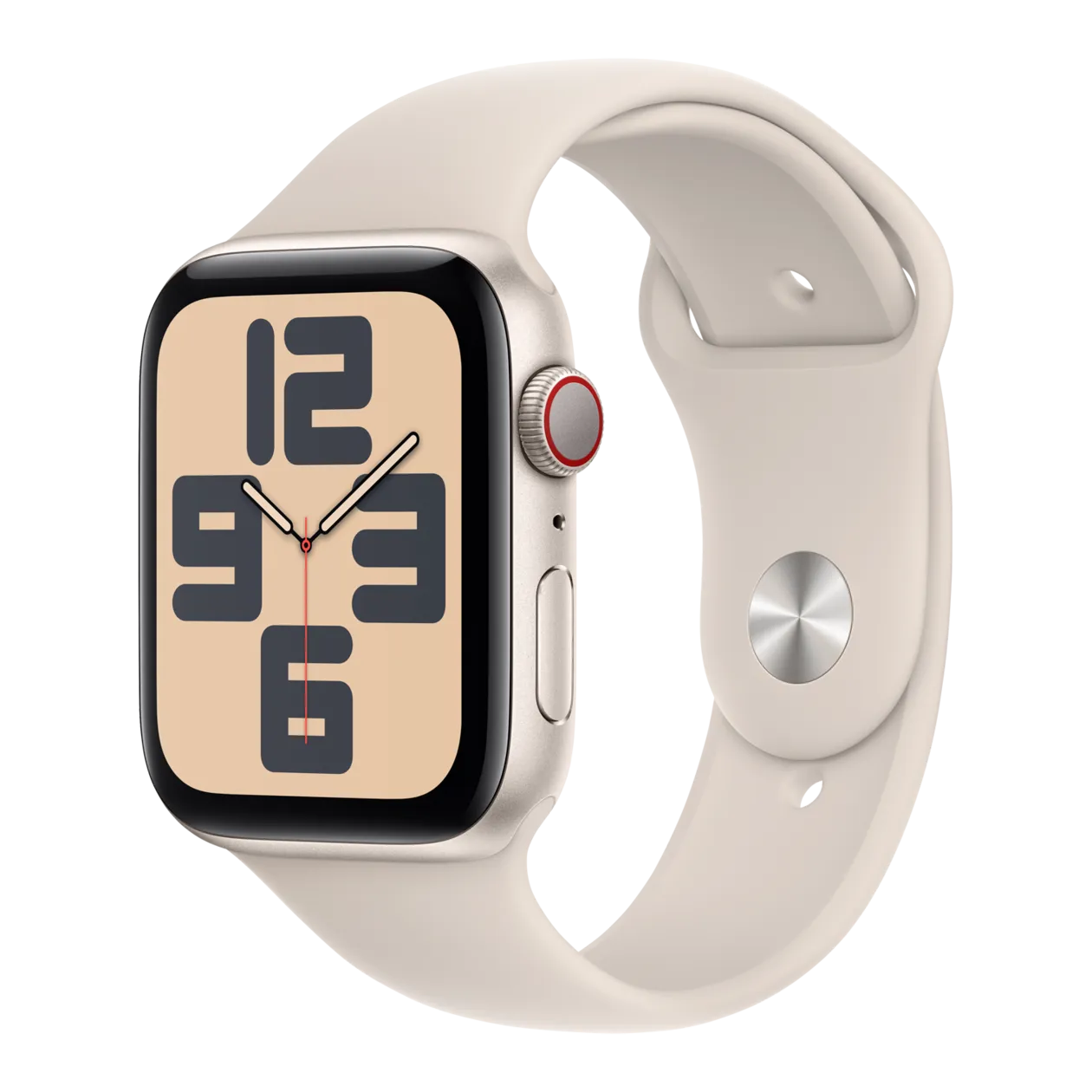 Apple Watch Series SE GPS + Cellular Montre connectée (2e génération) avec bracelet sport M/L, 44 mm, aluminium lumière stellaire