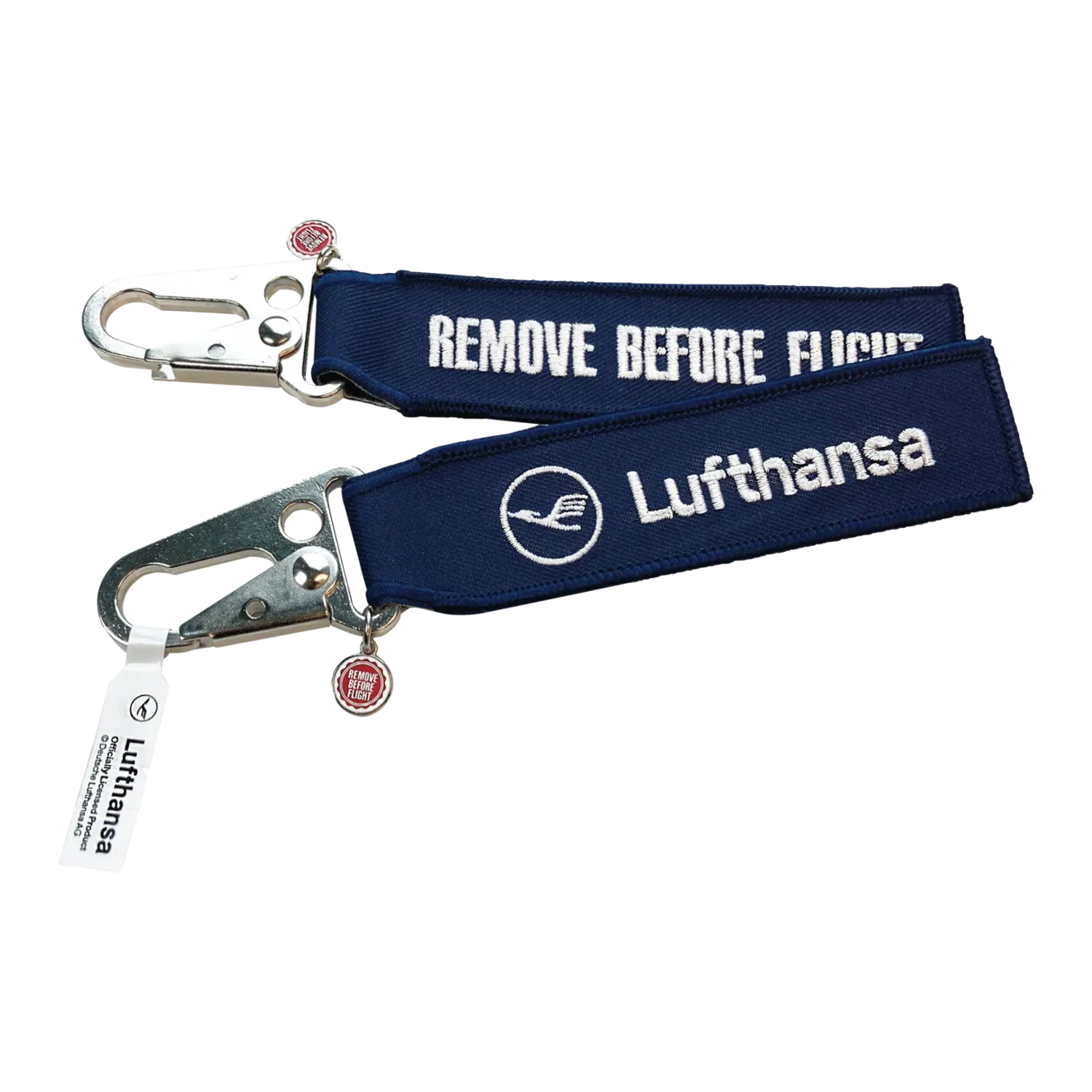 Lufthansa "Remove Before Flight" Portachiavi, blu