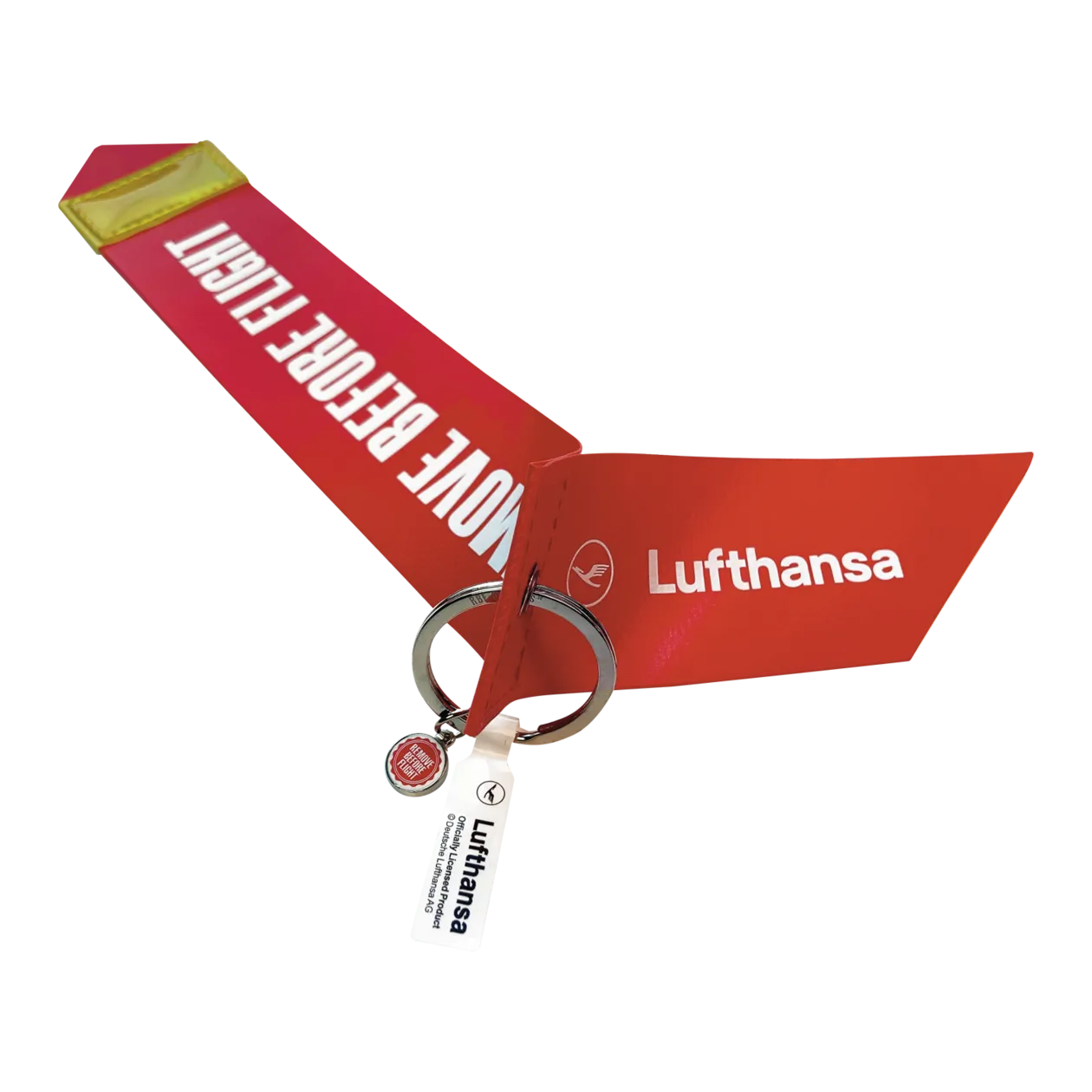 Lufthansa "Remove Before Flight" Portachiavi (formato grande), rosso