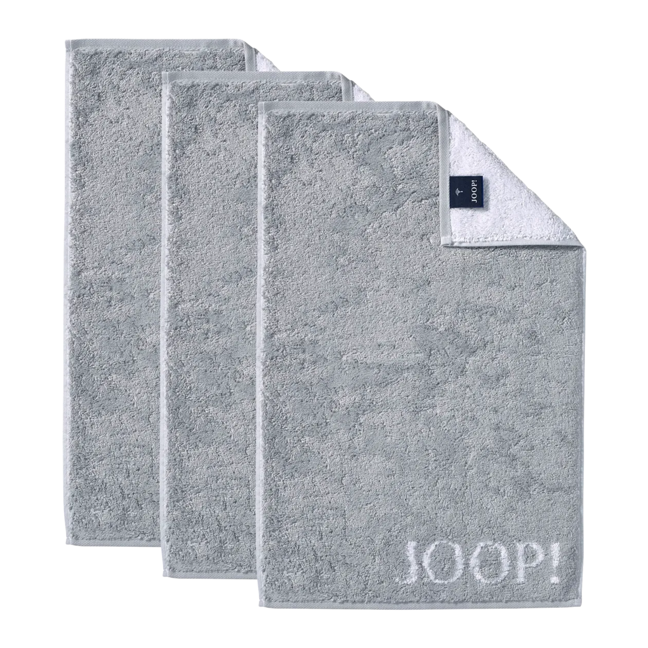 JOOP! CLASSIC Doubleface Guest Towels, Set of 3, Silver