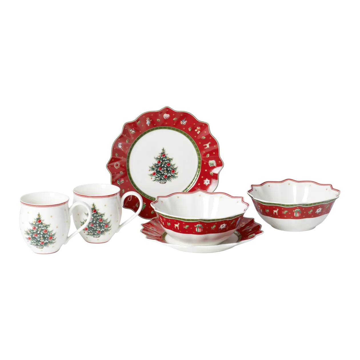 Villeroy & Boch Xmas Toy's Delight Geschirr-Set, 6-tlg., Weiß