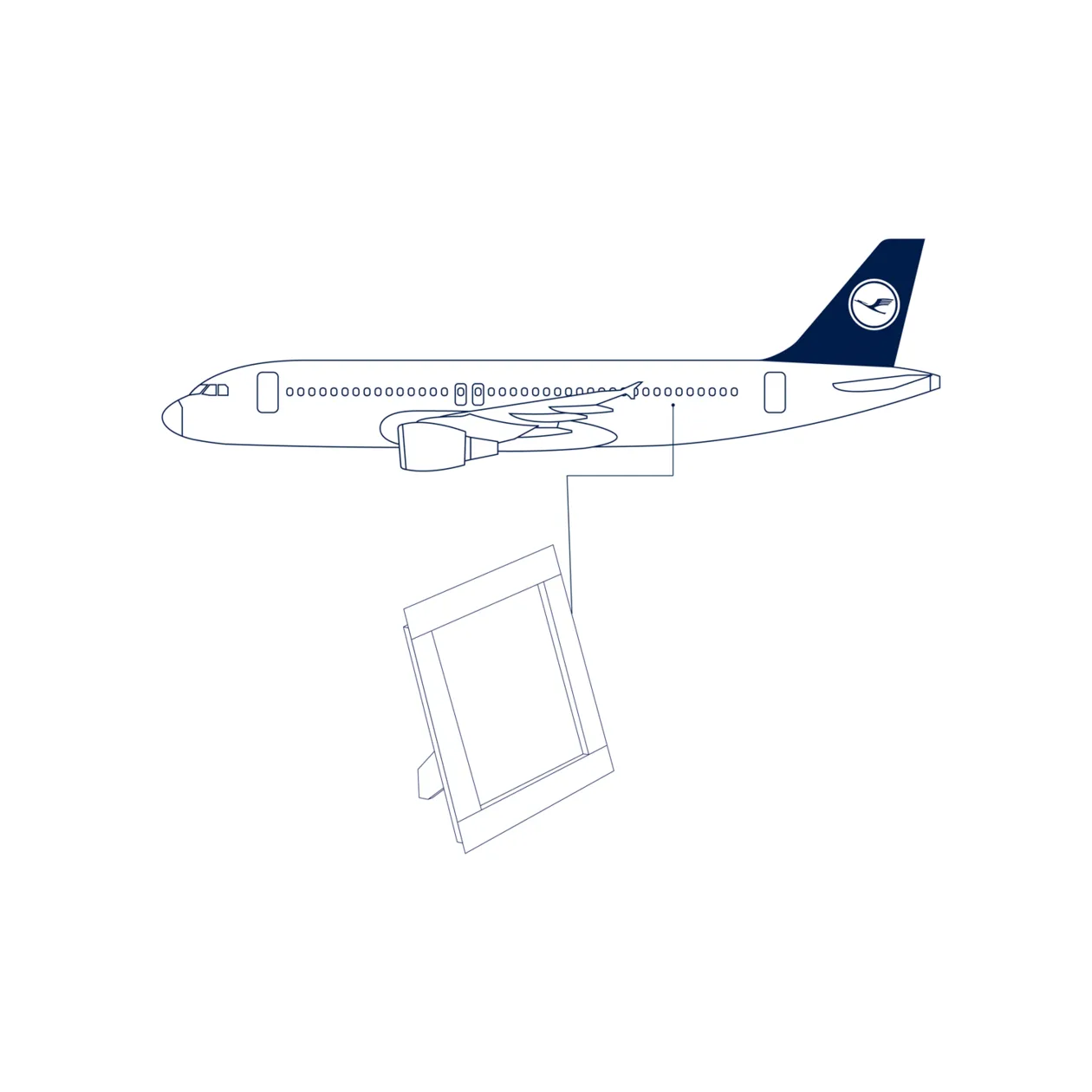 Lufthansa Upcycling Collection A320-211 D-AIPZ Cornice per foto, bianco