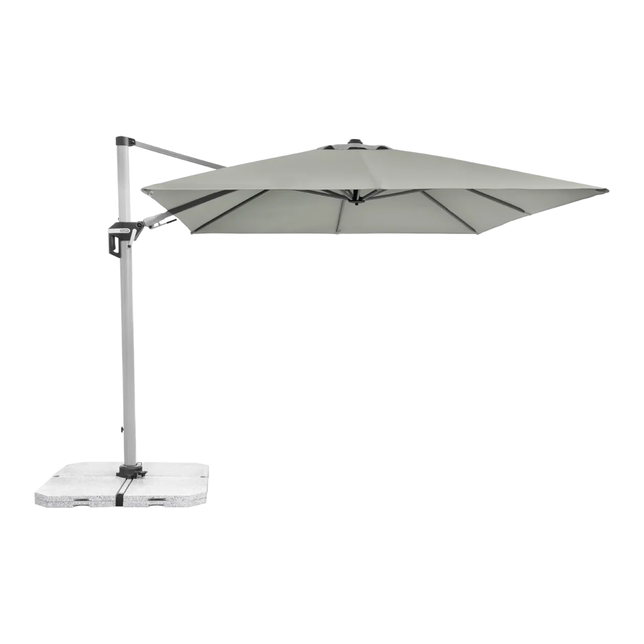 doppler ACTIVE II Ombrellone a braccio laterale, 350 x 260 cm, grigio chiaro