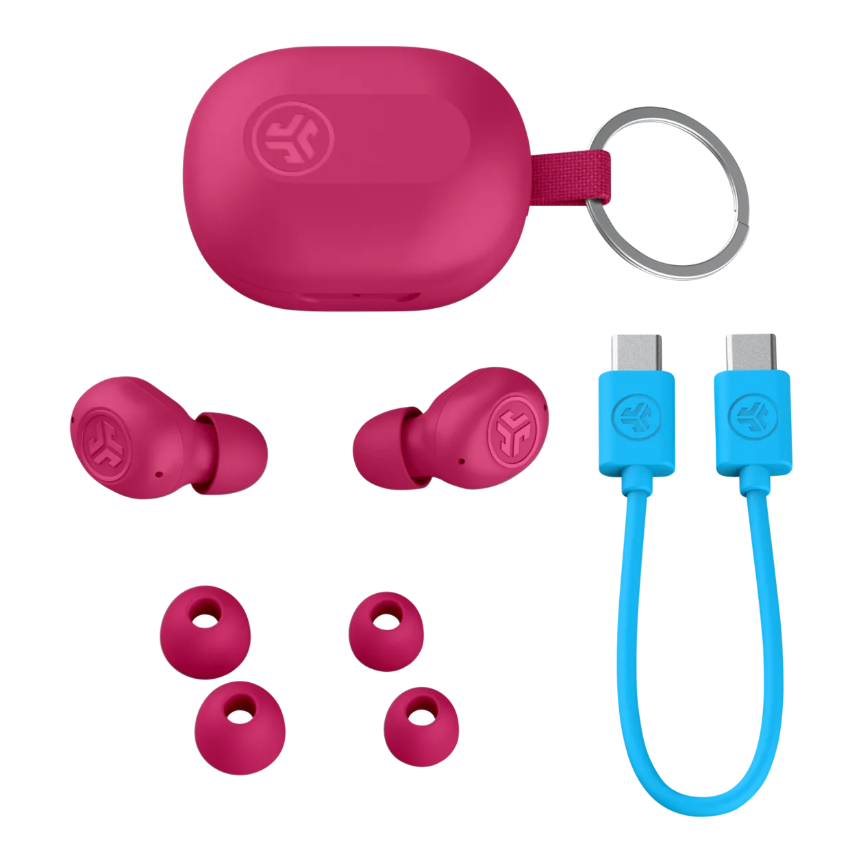 JLab JBuds Mini True Wireless Écouteurs intra-auriculaires véritablement sans fil, rose magenta