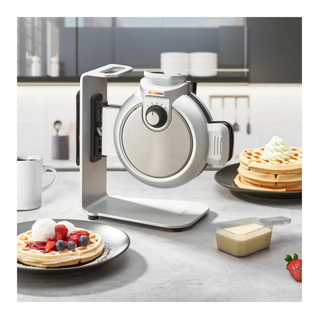 CASO Design WaffleUp Waffeleisen, Silber