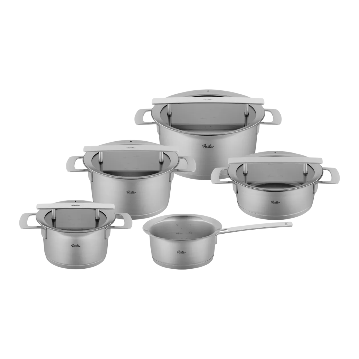 Fissler Phi Collection Batterie de casseroles, 5 pièces, argent