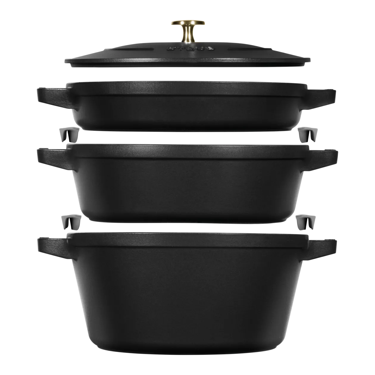 STAUB Topf-Set, 24 cm, 3-tlg., Schwarz