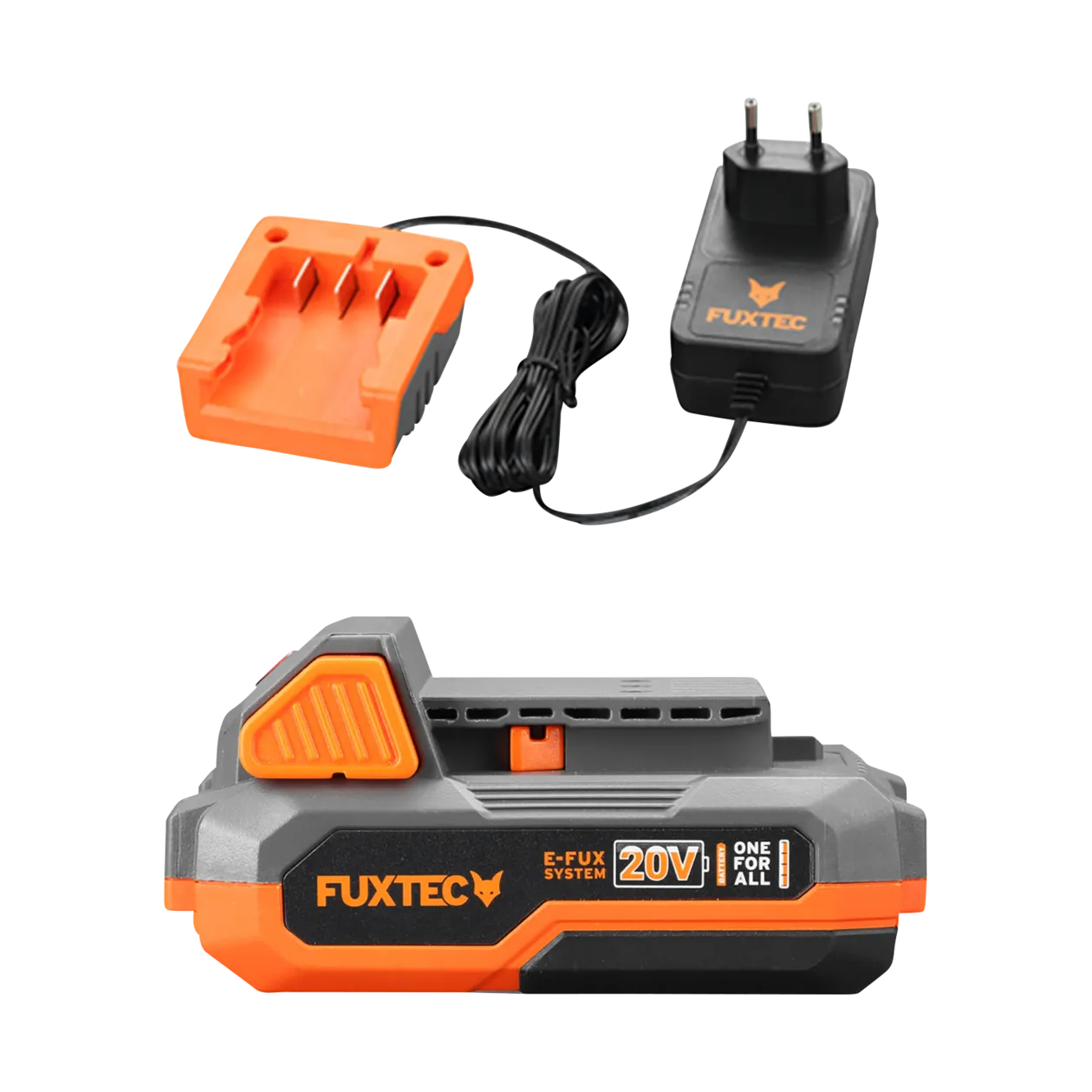 Fuxtec FX-E1HS20 20 V Taille-haies sans fil avec batterie et chargeur, gris/orange