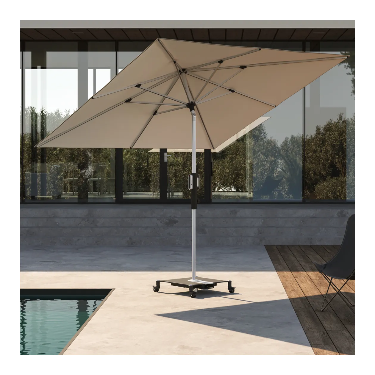 Knirps Easy Click® Rollsockel Pied de parasol, noir