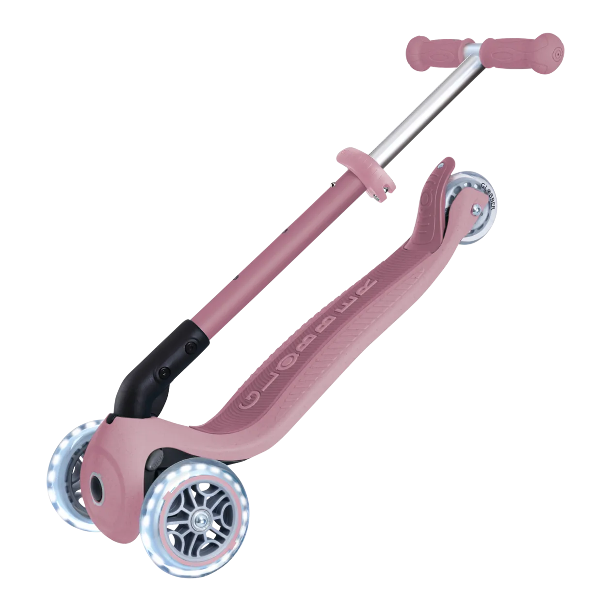 GLOBBER JUNIOR Foldable Lights Eco Trottinette enfant, rose berry