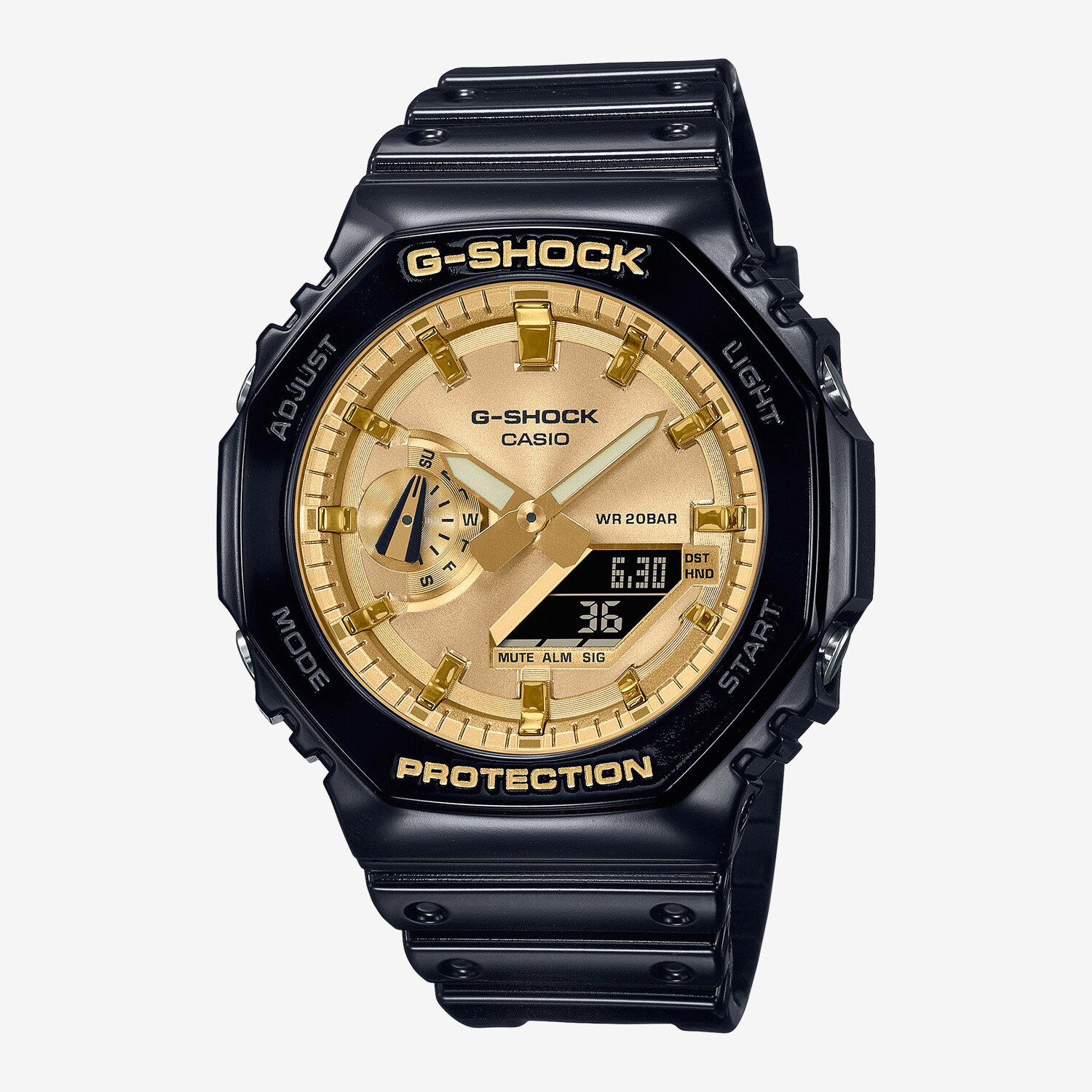 CASIO G SHOCK GA 2100GB 1AER Wristwatch Black Gold Coloured Worldshop