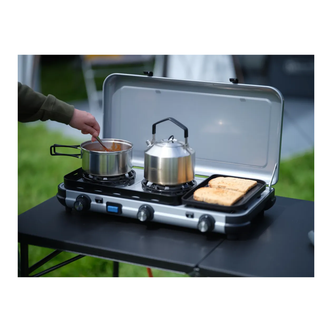 Campingaz® Camping Kitchen™ 2 MULTI COOK Réchaud tout-en-un, argenté/noir