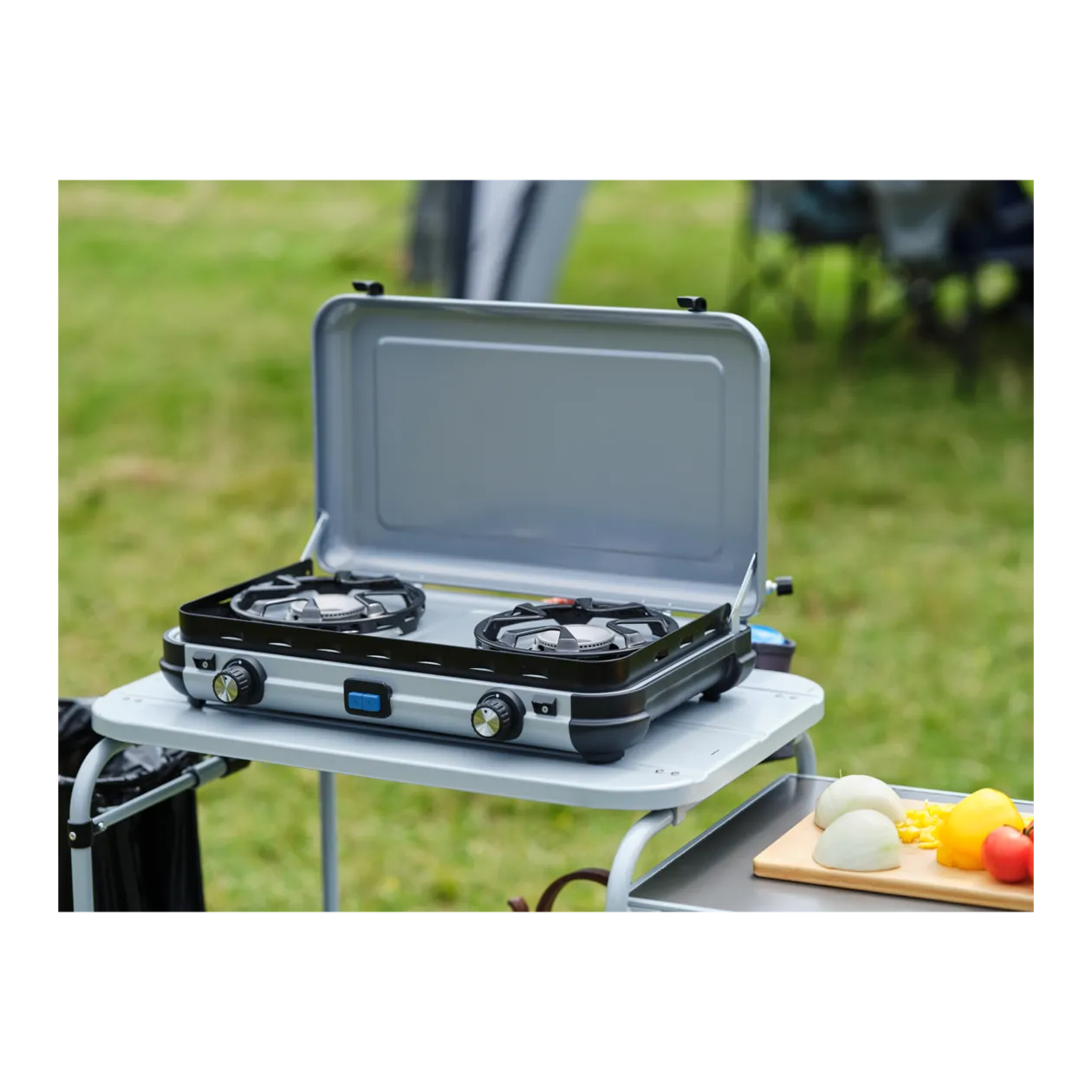 Campingaz® Camping Kitchen™ 2 Maxi CV Réchaud à gaz, argenté/noir