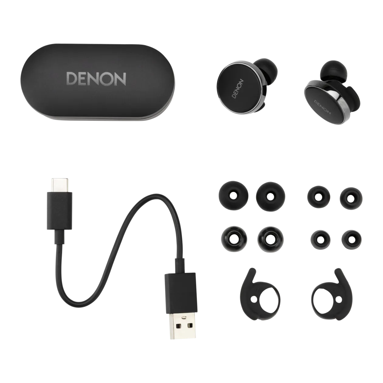 Denon PerL Pro True Wireless In-Ear-Kopfhörer, Schwarz