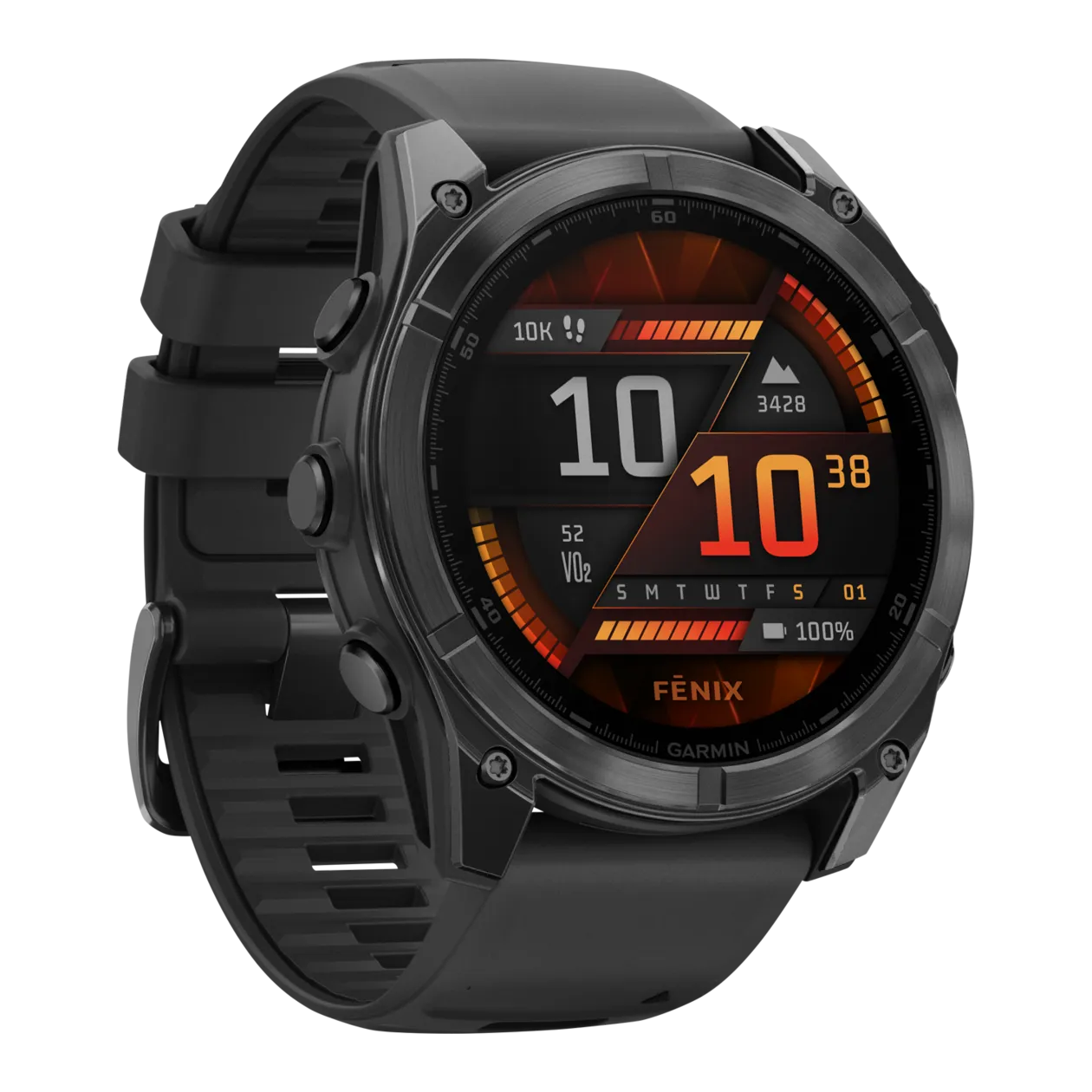 Garmin fēnix® 8 GPS Multisport Smartwatch, Black / Slate Grey