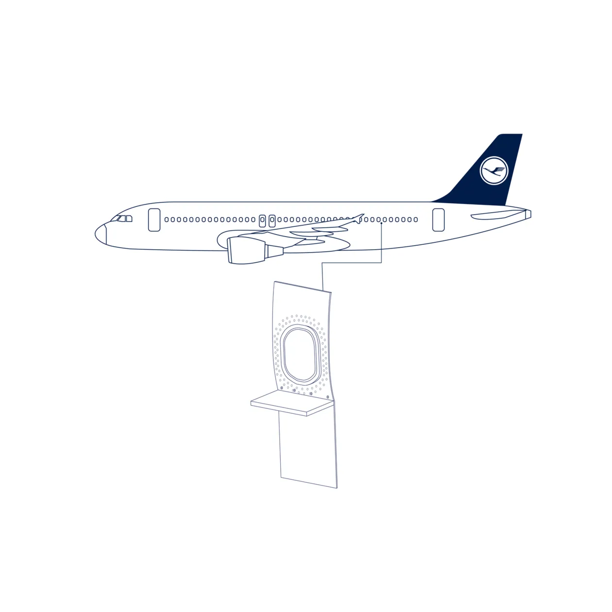 Lufthansa Upcycling Collection A320-211 D-AIPZ Whiteboard, Weiß