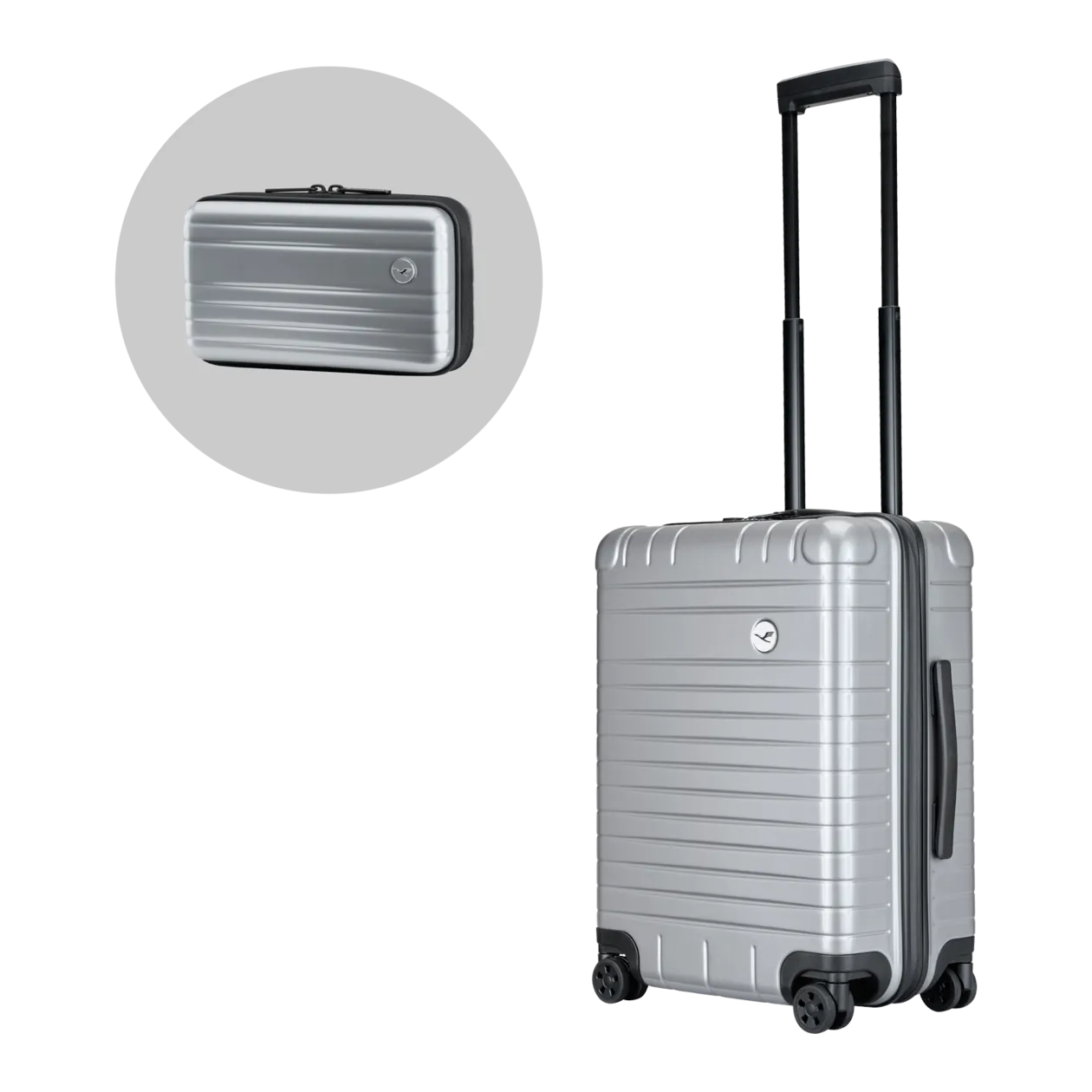 Lufthansa Life Collection Trolley S + Amenity Kit, Silber