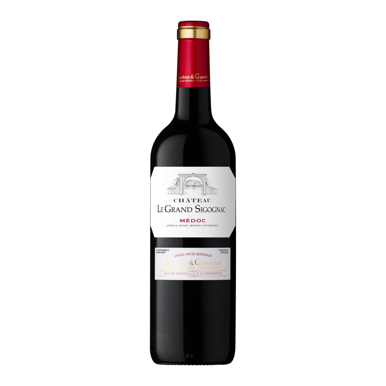 Barton & Guestier Château Le Grand Sigognac Médoc AOC 2020, 6 bottiglie, Francia